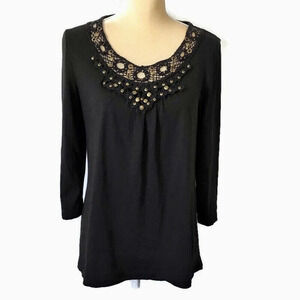 Charter Club Black Blouse Women M